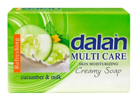 JABON TOCADOR ANTIBACTERIAL FRAGANCIA PEPINO Y LECHE DE 75 GR COD. 4380002 REF. 00206 MARCA DALAN