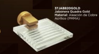 JABONERA SERIE QUADRA GOLD / DORADO REF. 37JAB820GOLD MARCA FP