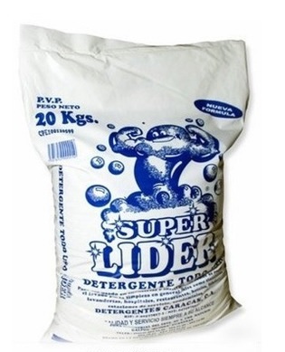 DETERGENTE INDUSTRIAL / JABON EN POLVO TODO USO BOLSA 20 KG AROMA FLORAL MARCA SUPER LIDER