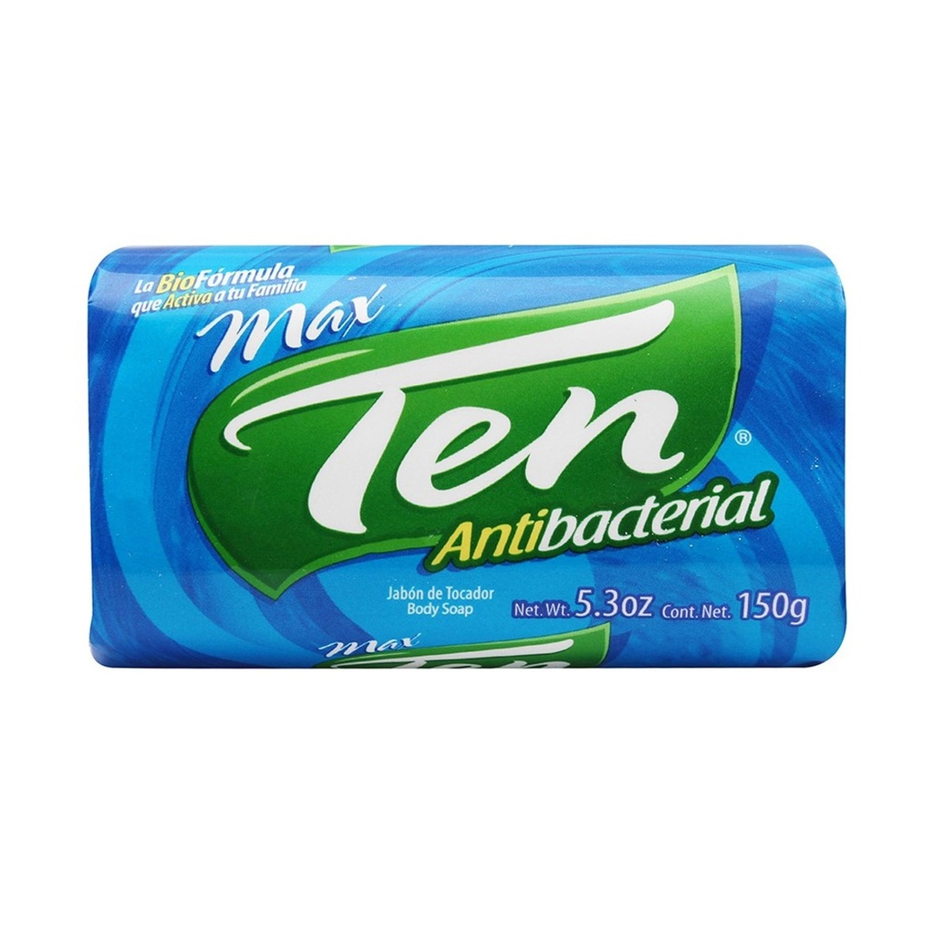 JABON DE TOCADOR  FRAGANCIA ANTIBACTERIAL / AQUA 100 GR UNIDAD REF. 006521 MARCA MAX TEN