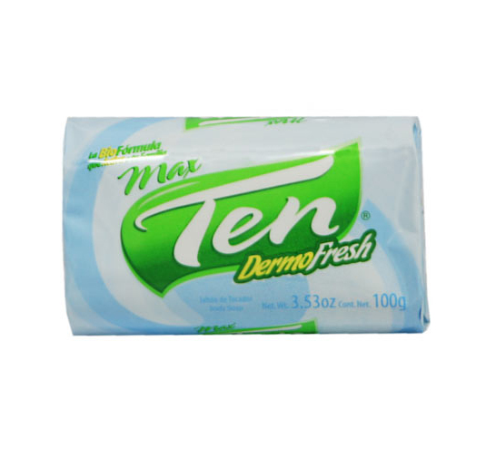 JABON DE TOCADOR FRAGANCIA DERMOFRESH 100 GR UNIDAD REF. 00655 MARCA MAX TEN