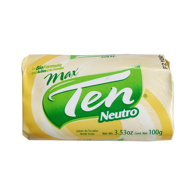 JABON DE TOCADOR FRAGANCIA NEUTRO 100 GR UNIDAD REF. 00656 MARCA MAX TEN