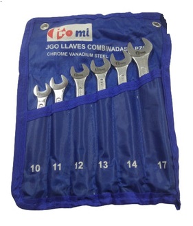JUEGO DE LLAVE COMBINADA 6 PZAS 10 - 17 MM ( MILIMETRICA ) REF- 3000047 MARCA PROMI