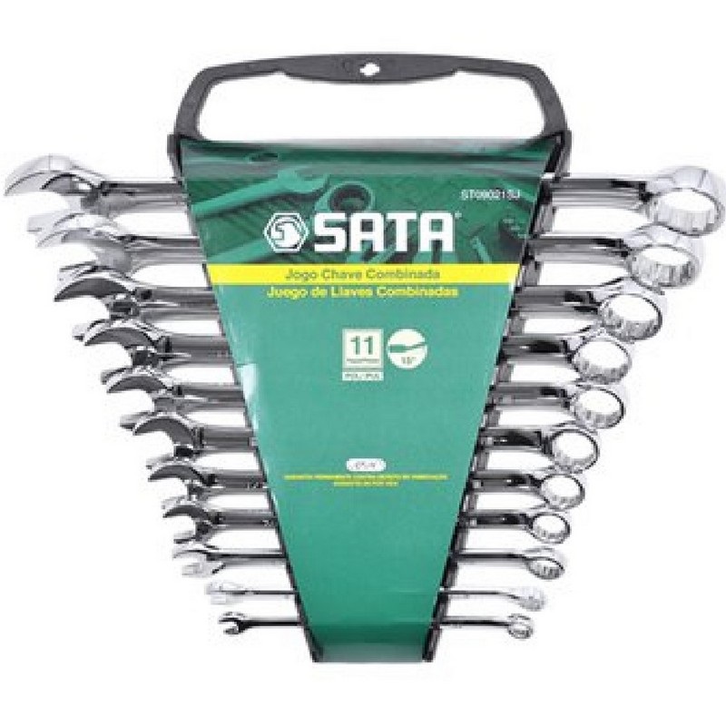 JUEGO DE LLAVE COMBINADA 11 PZAS 1/4- 7/8" ( SAE) REF. ST09021ASJ COD. 322098 MARCA SATA