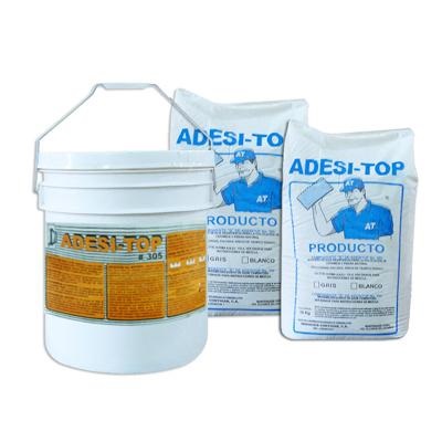 ADESI-TOP "305" JUEGO ADHESIVO GRIS CUÑETE MAS 2 SACOS DE AGREGADO 20 KG REF. ADT41 MARCA ADESI-TOP