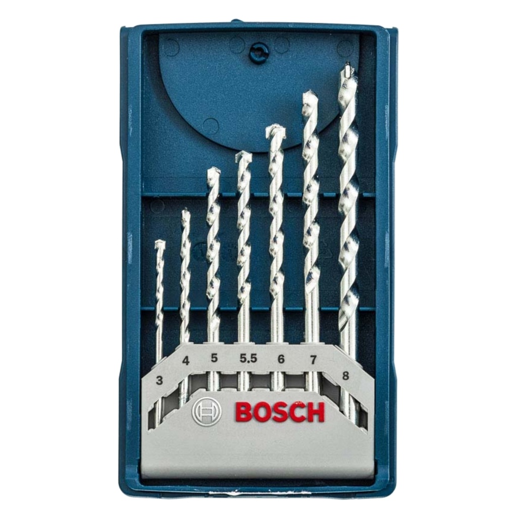 JUEGO DE BROCAS / MECHAS PARA CONCRETO 7 PZAS 3 MM - 8 MM REF. 2607017509 MARCA BOSCH