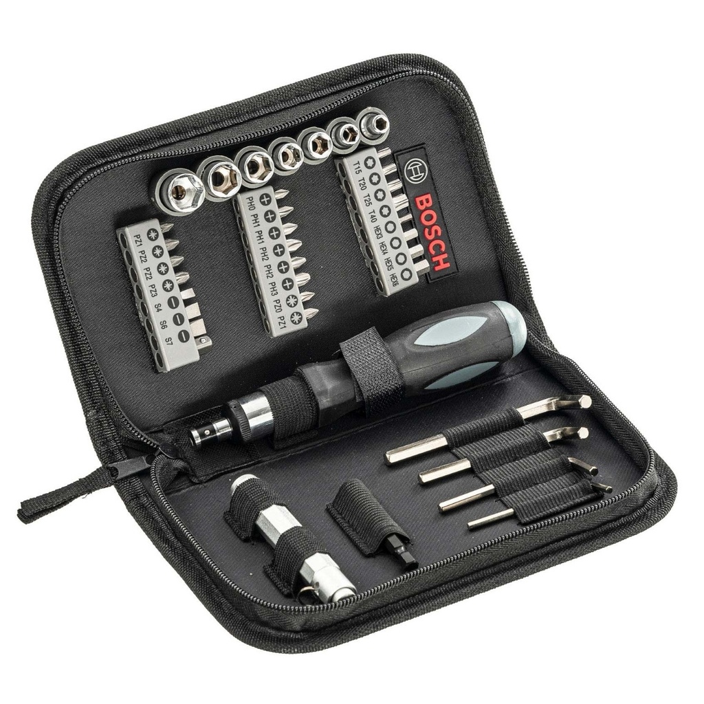 JUEGO DE PUNTAS Y DADOS 38 PZAS REF. 2607017511 / 870186 MARCA BOSCH