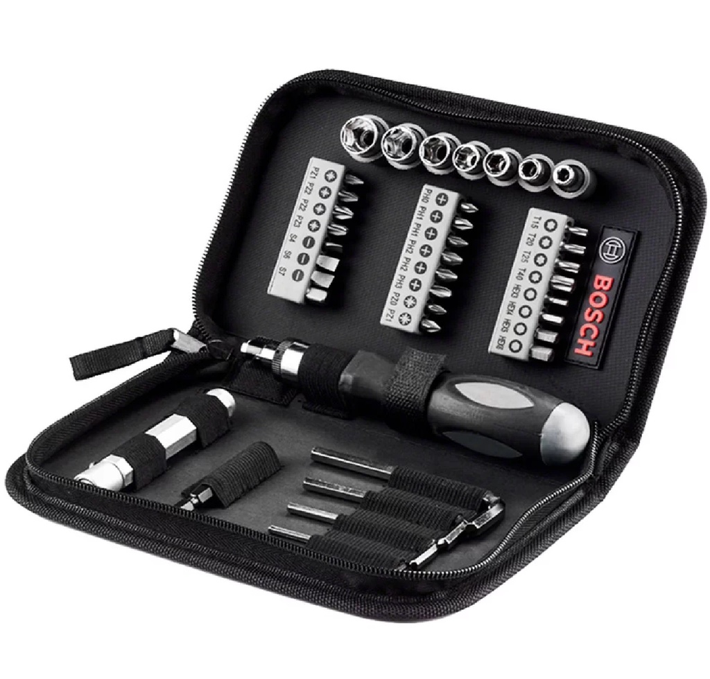 JUEGO DE PUNTAS Y DADOS 38 PZAS REF. 2607017511 / 870186 MARCA BOSCH