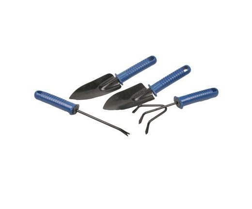 JUEGO DE HERRAMIENTAS PARA JARDINERIA MANGO DE PVC 4 PZAS REF. 211422 MARCA BRUFER
