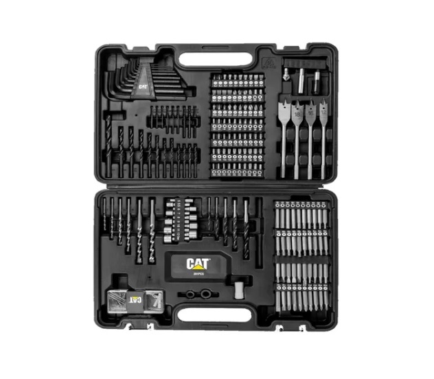 JUEGO BROCAS / MECHAS Y PUNTAS P/ TALADRAR Y ATORNILLAR C/MALETIN 201 PZAS REF. DA01903 MARCA CAT