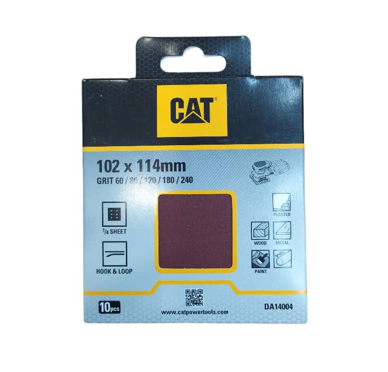 JUEGO DE HOJAS DE LIJA 102 X 114 MM GRANOS (6 - 80 -120 - 180 - 240 ) REF. DA14004 MARCA CAT