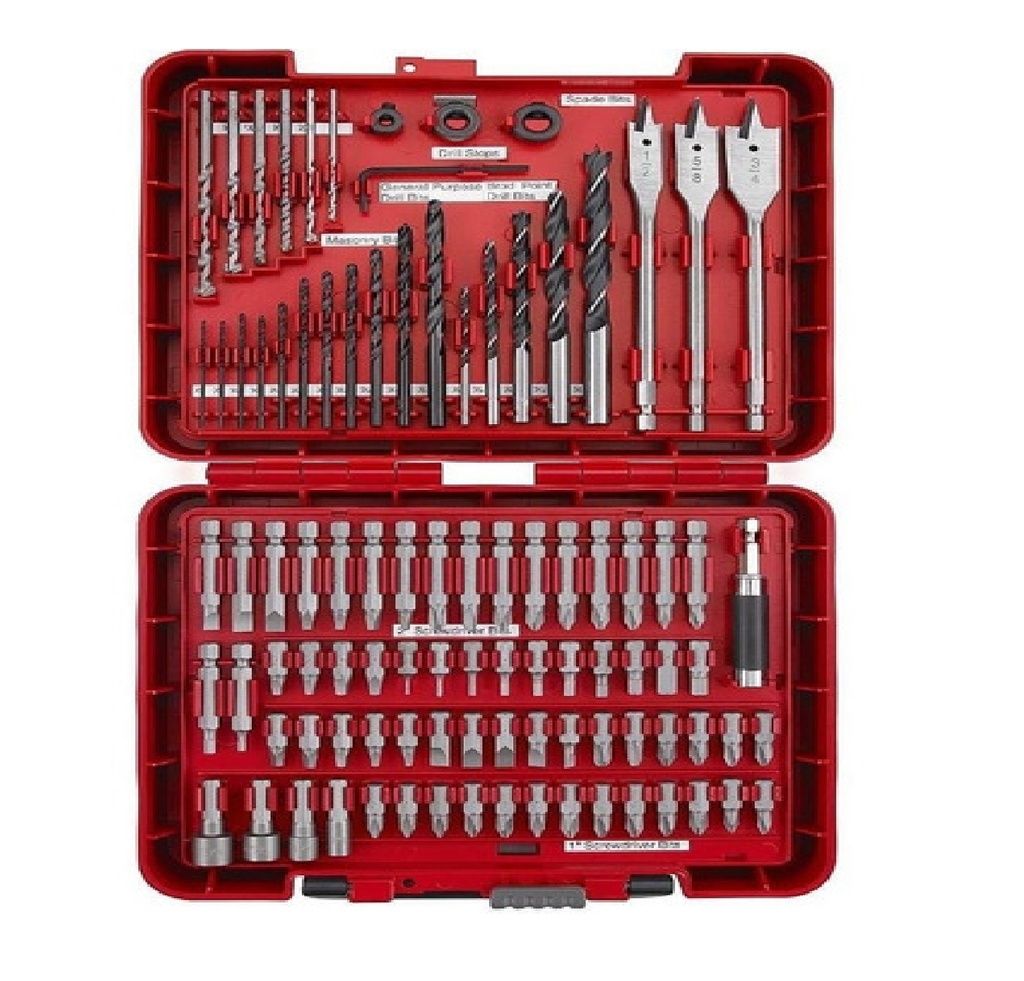 JUEGO DE BROCAS MECHAS P/TALADRAR Y ATORNILLAR 100 PZAS CONECTOR SPEED LOK REF.47625 MARCA CRAFTSMAN