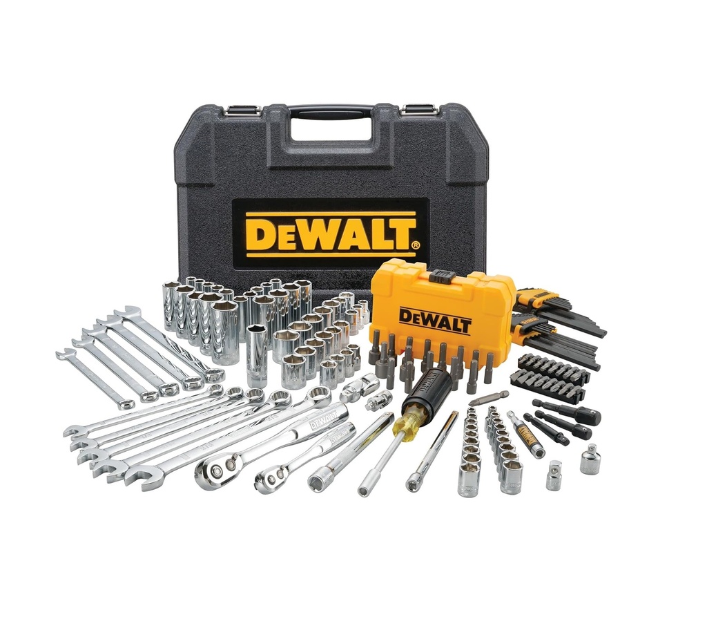 JUEGO HERRAMIENTA MECANICA Y AUTOCLET 142 PZAS 1/4-3/8 SAE/ MM REF. DWMT73802MARCA DEWALT