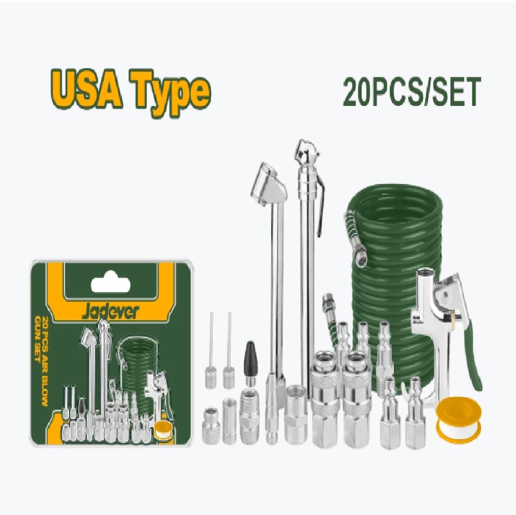 JUEGO DE PISTOLAS DE AIRE DE 1/4" 20 PIEZAS REF. JDQP9431 / 211916 MARCA JADEVER
