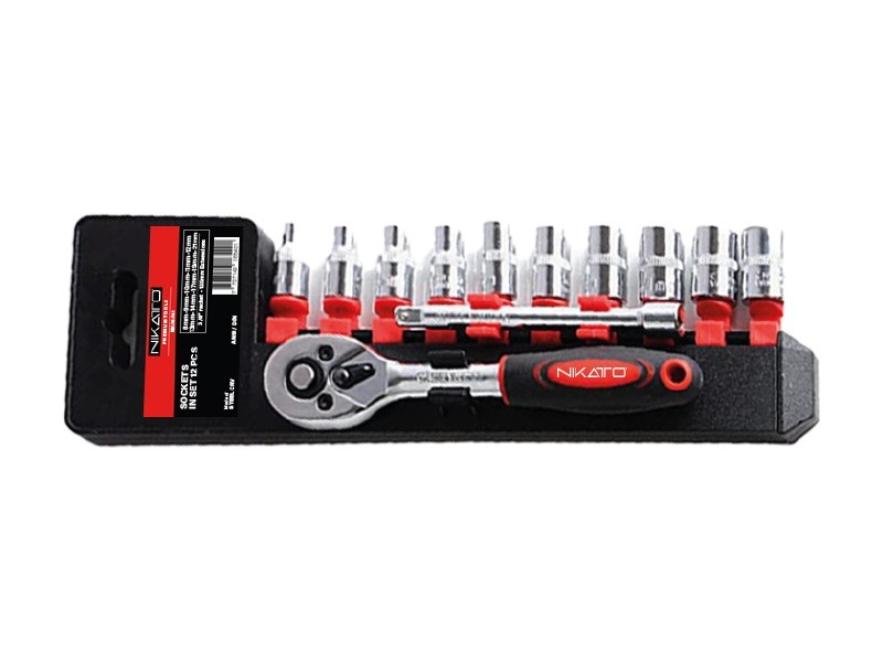 JUEGO DE DADOS / AUTOCLET DADO 1/4" 12 PZAS 4MM-13MM REF. NIK-76-740 MARCA NIKATTO