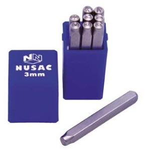 JUEGO DE NUMEROS EN ACERO 5 MM PARA MARCAR POR GOLPE COD. 340005 REF. 1105 COD-000044 MARCA NUSAC