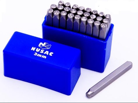 JUEGO DE LETRAS EN ACERO 5 MM PARA MARCAR POR GOLPE (ABECEDARIO) COD. 340025 REF. 1405 COD-000291 MARCA NUSAC