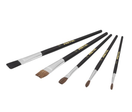 JUEGO DE PINCELES EXTRAFINO 5 PZAS MOD. JPIN-5P REF. 24740 MARCA PRETUL