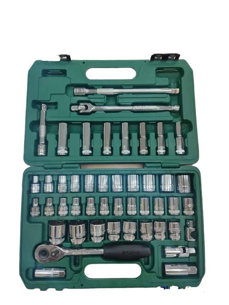 JUEGO DE DADOS / AUTOCLET 1/2" 46 PZAS MM / SAE REF. ST09006SJ COD- 081140 MARCA SATA