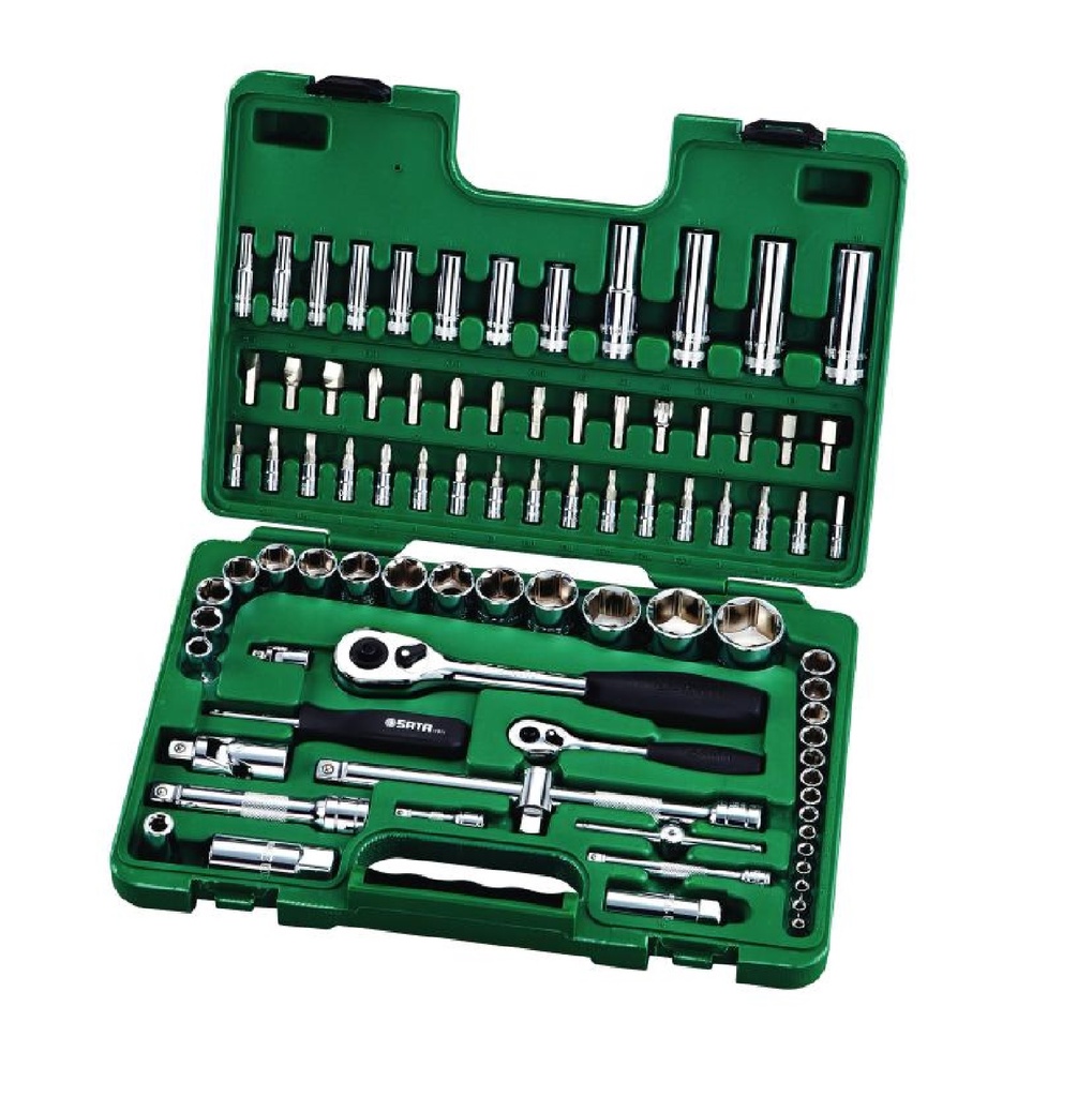 JUEGO DE DADOS MILIMETRICO 86 PZAS 1/4" - 1/2" REF. ST09013SJ / 323173 MARCA SATA