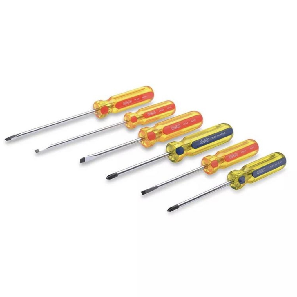 JUEGO DE DESTORNILLADORES PROFESIONAL 6 PZAS PALA / ESTRIA REF. 69170 MARCA STANLEY