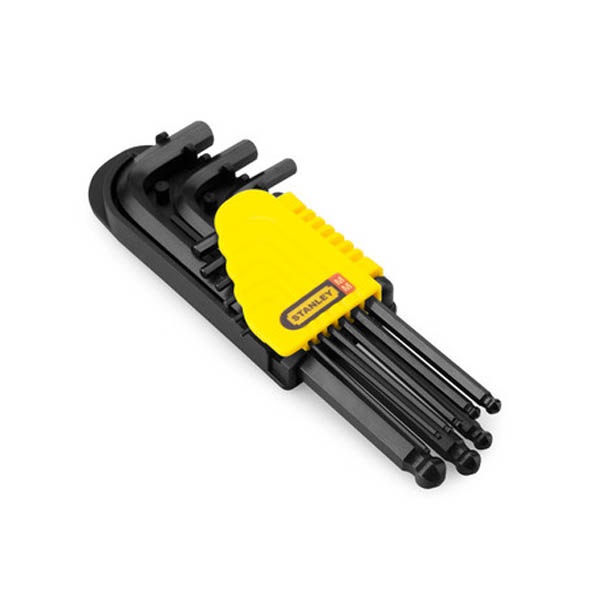 JUEGO DE LLAVE ALLEN DE 12 PZAS LARGAS / BOLA 1/16" - 3/8" REF. 69-257 MARCA STANLEY