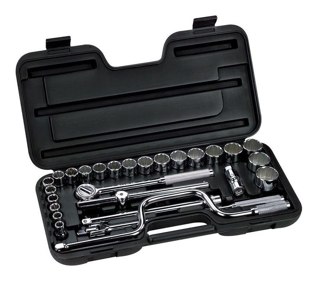 JUEGO DE DADOS / AUTOCLET CUADRANTE DE 1/2" 29 PZAS MILIMETRICO REF. 86-504 MARCA STANLEY