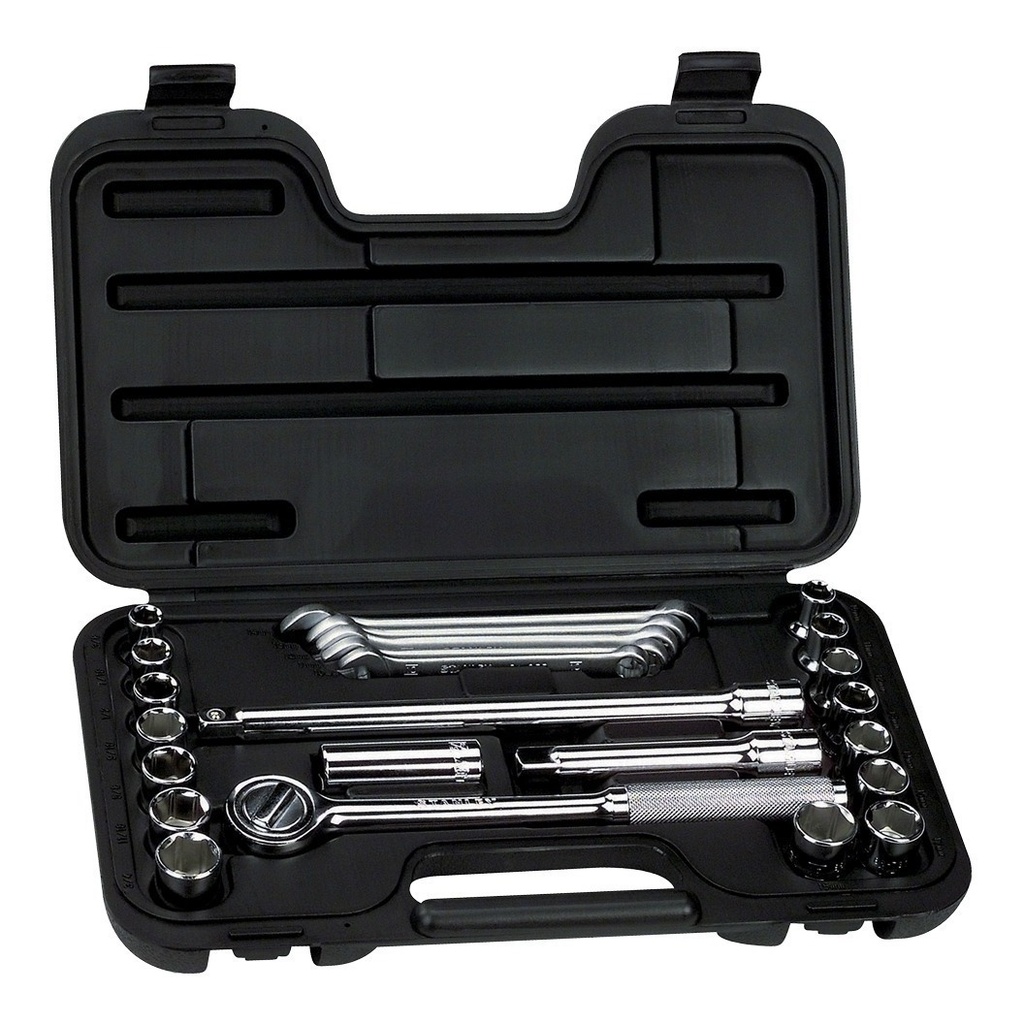 JUEGO DE DADOS / AUTOCLET CUADRANTE DE 1/2" 25 PZAS COMBINADOS REF. 86-736 / DAD-707 MARCA STANLEY