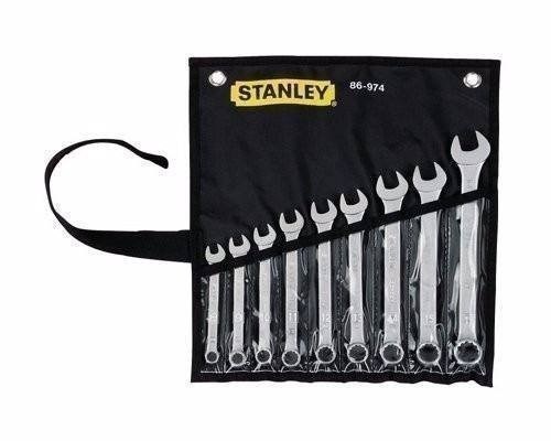 JUEGO DE LLAVE COMBINADAS CROMADA 9 PZAS DE 8 A 17 MM REF. 86974 MARCA STANLEY