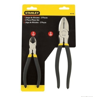JUEDO DE ALICATE 2 PZAS ELECTICISTA Y CORTE DIAGONAL REF. 90-163 / ALI-707 MARCA STANLEY