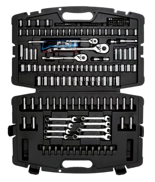 JUEGO DE DADOS / AUTOCLET LAR/COR COMB. 1/4" - 3/8" - 1/2" SAE/MM 201 PZAS REF. 91-988 MARCA STANLEY