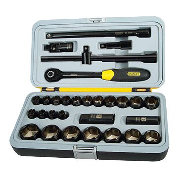 JUEGO DE DADOS / AUTOCLET NEGRO FATMAX CUADRANTE DE 1/2" MM / PULG 30 PZAS REF. 94-662 MARCA STANLEY