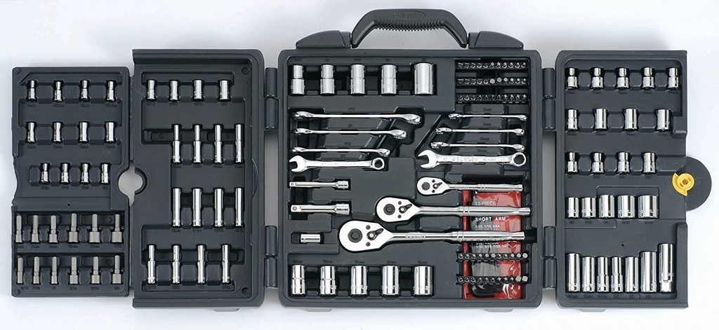 JUEGO DE DADOS / AUTOCLET LAR/COR COMBINADOS 1/4"-3/8"-1/2" SAE/MM 170 PZAS REF.96-011 MARCA STANLEY