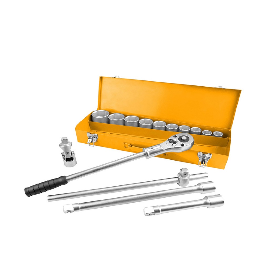 JUEGO 15 PZAS DADOS Y RATCHET DE 3/4" CON ESTUCHE REF: 15148 MARCA TOLSEN