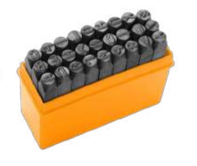 JUEGO DE LETRAS EN ACERO AL CABONO 6 MM PARA MARCAR POR GOLPE (ABECEDARIO) REF. 25104 MARCA TOLSEN
