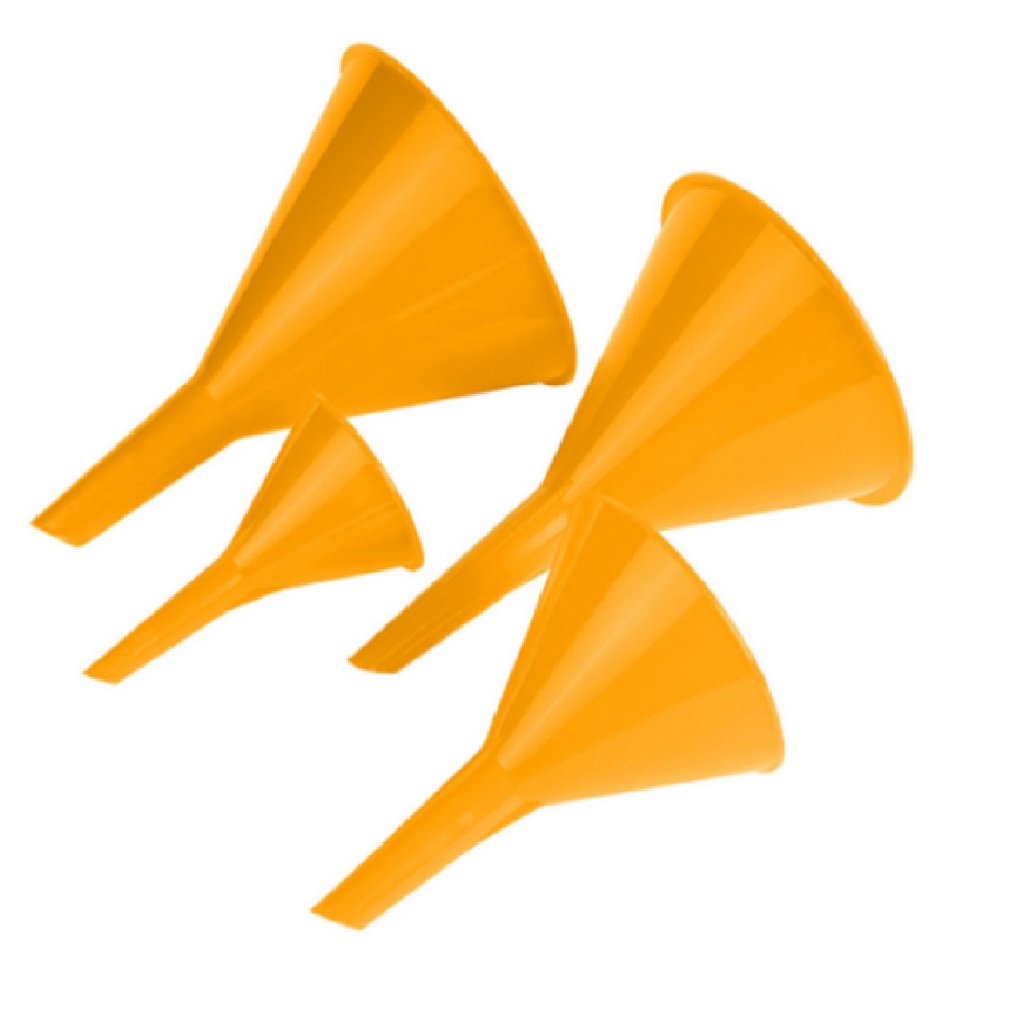 JUEGO DE 4 EMBUDOS DE PLASTICO (2" - 5") REF. 65228 MARCA TOLSEN