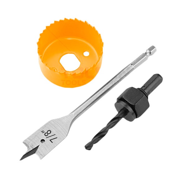 JUEGO DE COPAS BIMETALICAS 3 PZAS (BROCA PLANA -SIERRA- EJE SIERRA) REF. 75868 MARCA TOLSEN