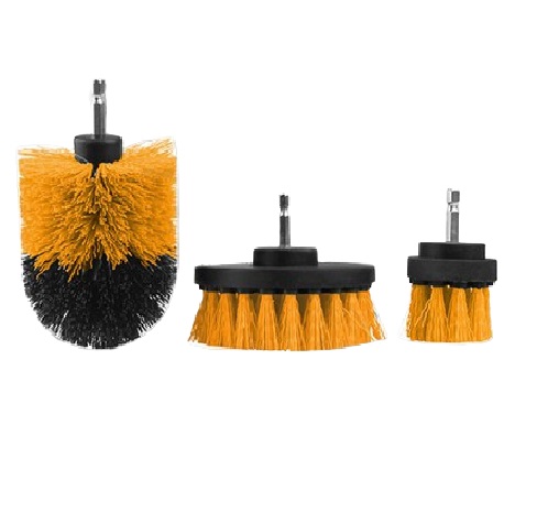 JUEGO DE 3 CEPILLOS PARA TALADRO 3 PZAS (2", 3 1/2", 4") / VASTAGO HEX. 1/4" REF. 77554 MARCA TOLSEN