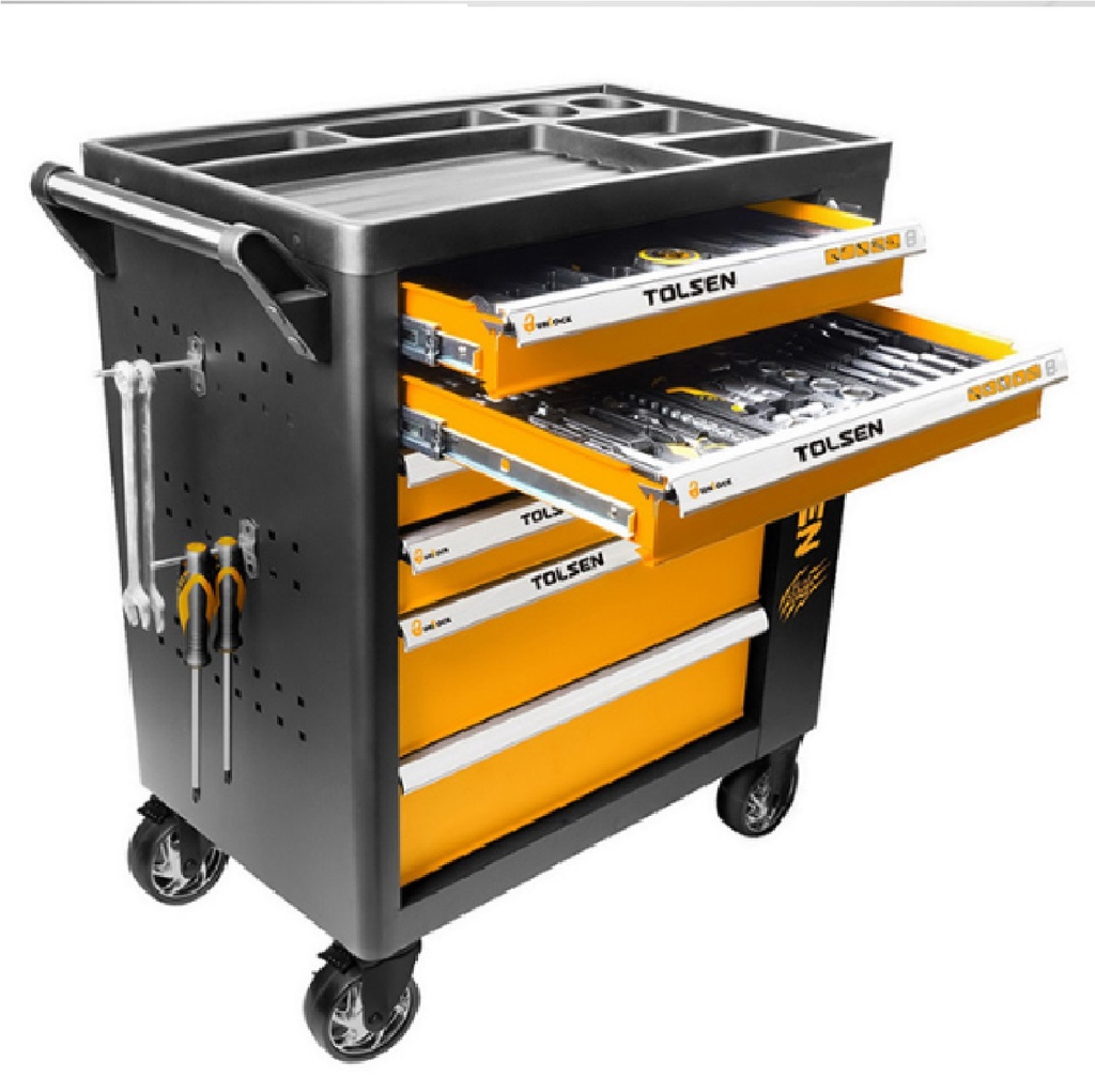 JUEGO DE HERRAMIENTAS 175 PZAS INCLUYE CARRO REF. 85410 MARCA TOLSEN