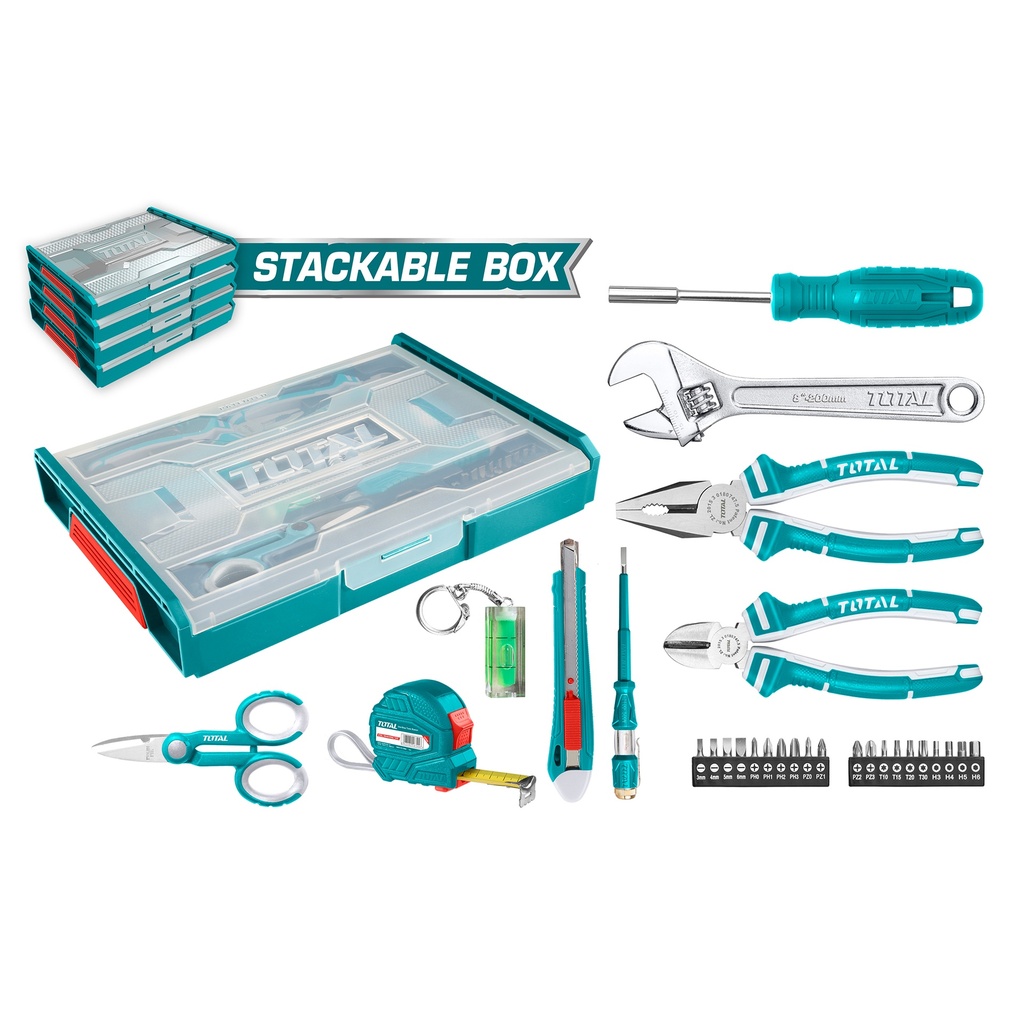 JUEGO DE HERRAMIENTAS MANUALES 29 PZAS REF. THKTV02H291 MARCA TOTAL TOOLS