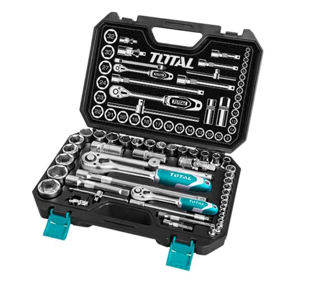 JUEGO DE DADOS / AUTOCLET DADOS DE 1/4" + 1/2" 44 PZAS DE 8 A 32MM REF. THT421441 MARCA TOTAL TOOLS