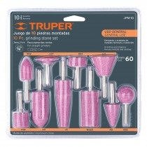 JUEGO DE PIEDRAS PARA MONTAR 1/4" 10 PZAS DE ALTO RENDIMIENTO MOD.JPM-10 REF.12445 MARCA TRUPER