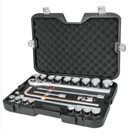 JUEGO DE DADOS 23 PZAS MM CUADRO DE 3/4" PARA MECANICO MOD. JD-3/4X24M REF. 13874 MARCA TRUPER