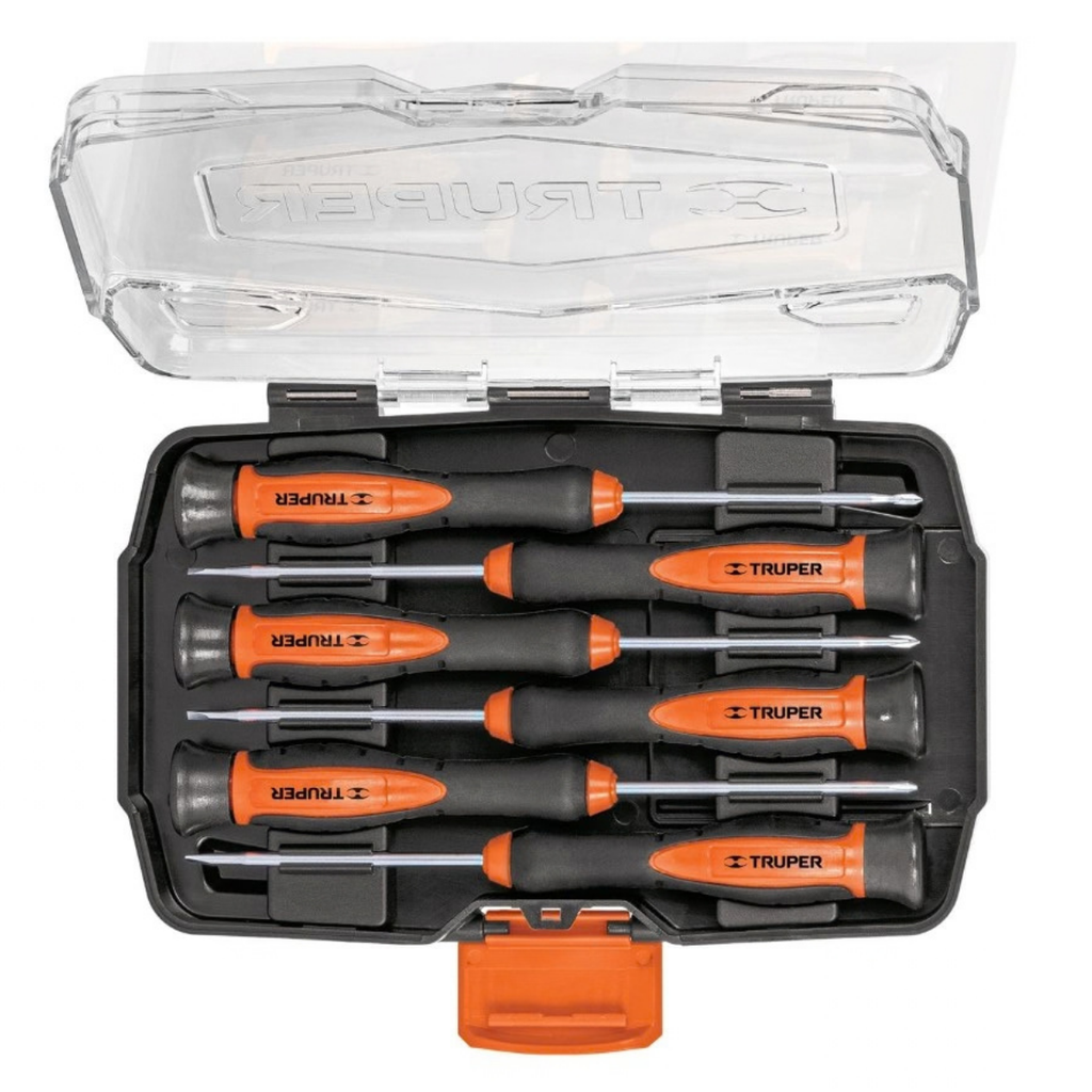 JUEGO DE DESTORNILLADORES DE PRECISION PARA RELOJ 6 PZAS MOD. JOY-6L REF. 14156 MARCA TRUPER