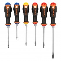 JUEGO DE PUNTAS DESTORNILLADOR MIXTAS 6 PZAS MANGO COMFORT GRIP MOD. DTJ-6B REF. 19621TRUPER