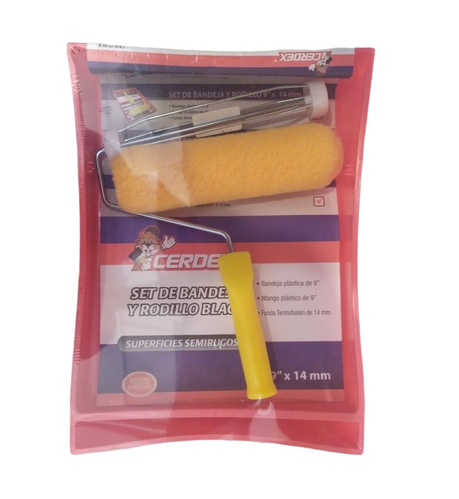 KIT DE BANDEJA + RODILLO CON FUNDA DE 9" X 14 MM COLOR ROJO REF. 264090 MARCA CERDEX