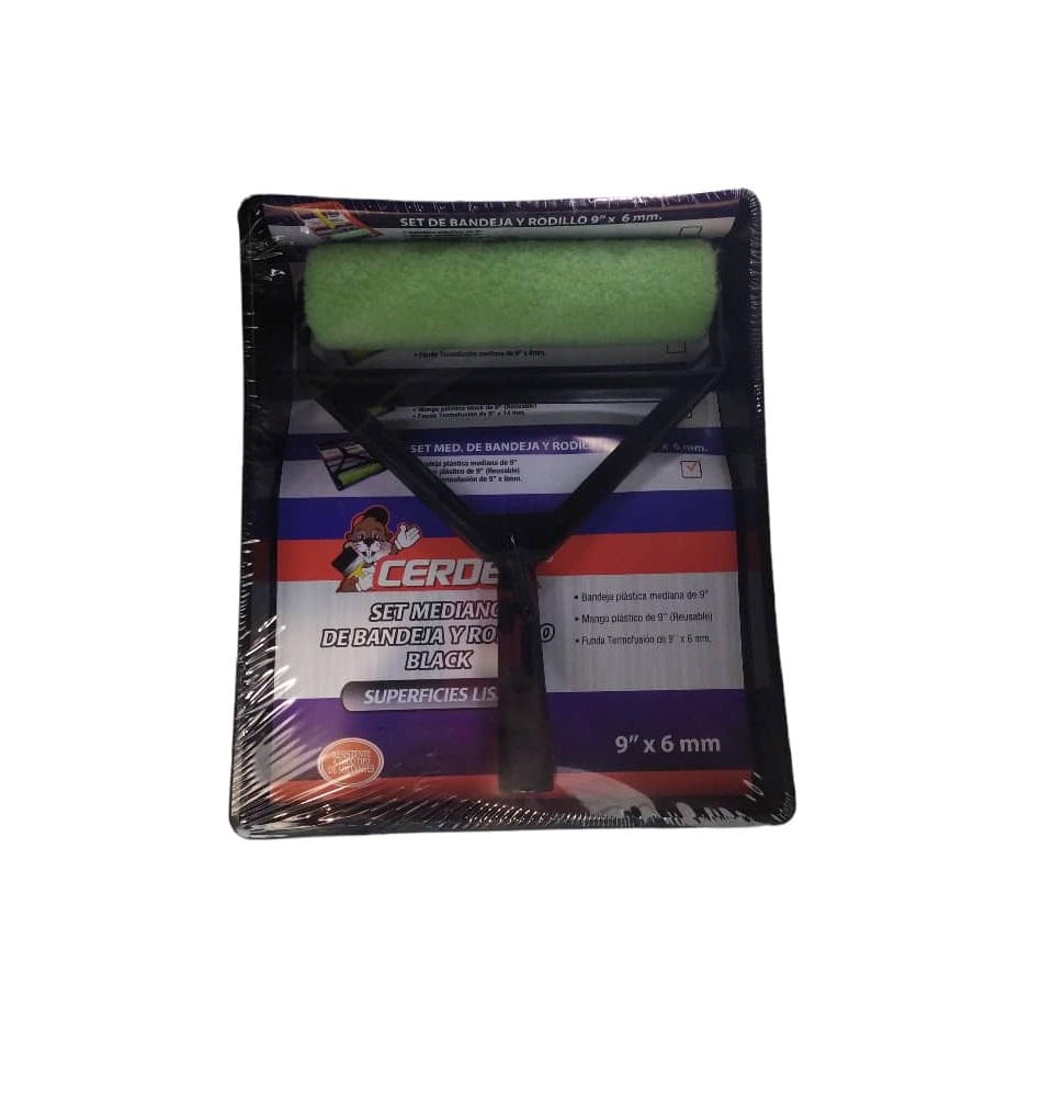 KIT DE BANDEJA + RODILLO CON FUNDA DE 9" X 6 MM COLOR NEGRO REF. 264151 MARCA CERDEX