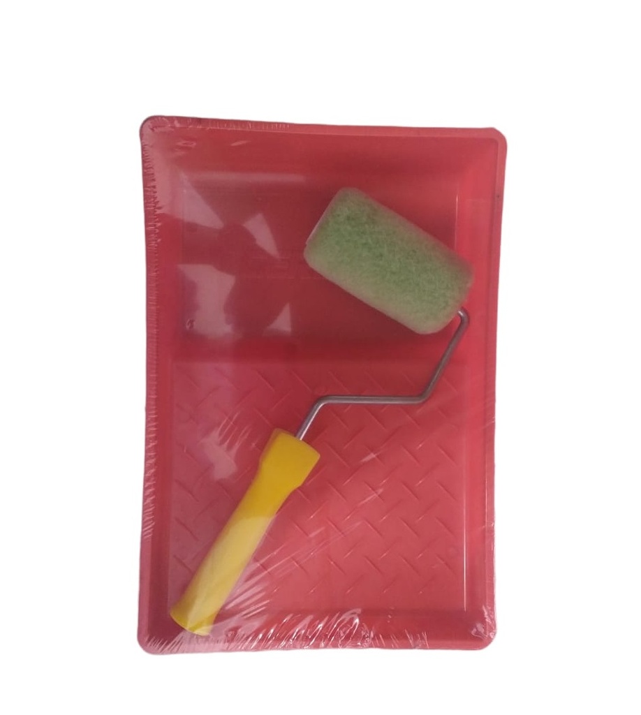KIT DE BANDEJA MINI + RODILLO CON FUNDA DE 4" X 6 MM COLOR ROJO PARA ESMALTE REF.265028 MARCA CERDEX