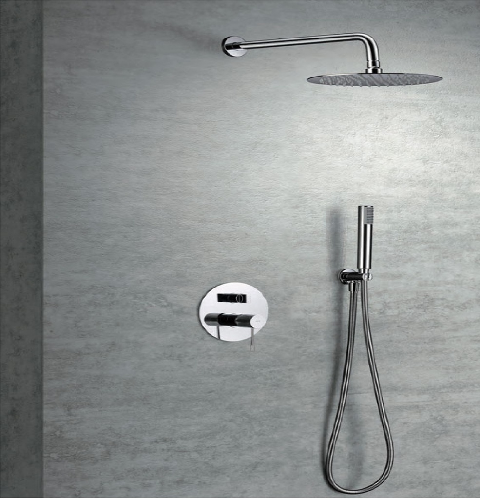 KIT / CONJUNTO DE DUCHA MONOMANDO EMPOTRADO SERIE LINE CROMADO REF. GDP038 MARCA IMEX
