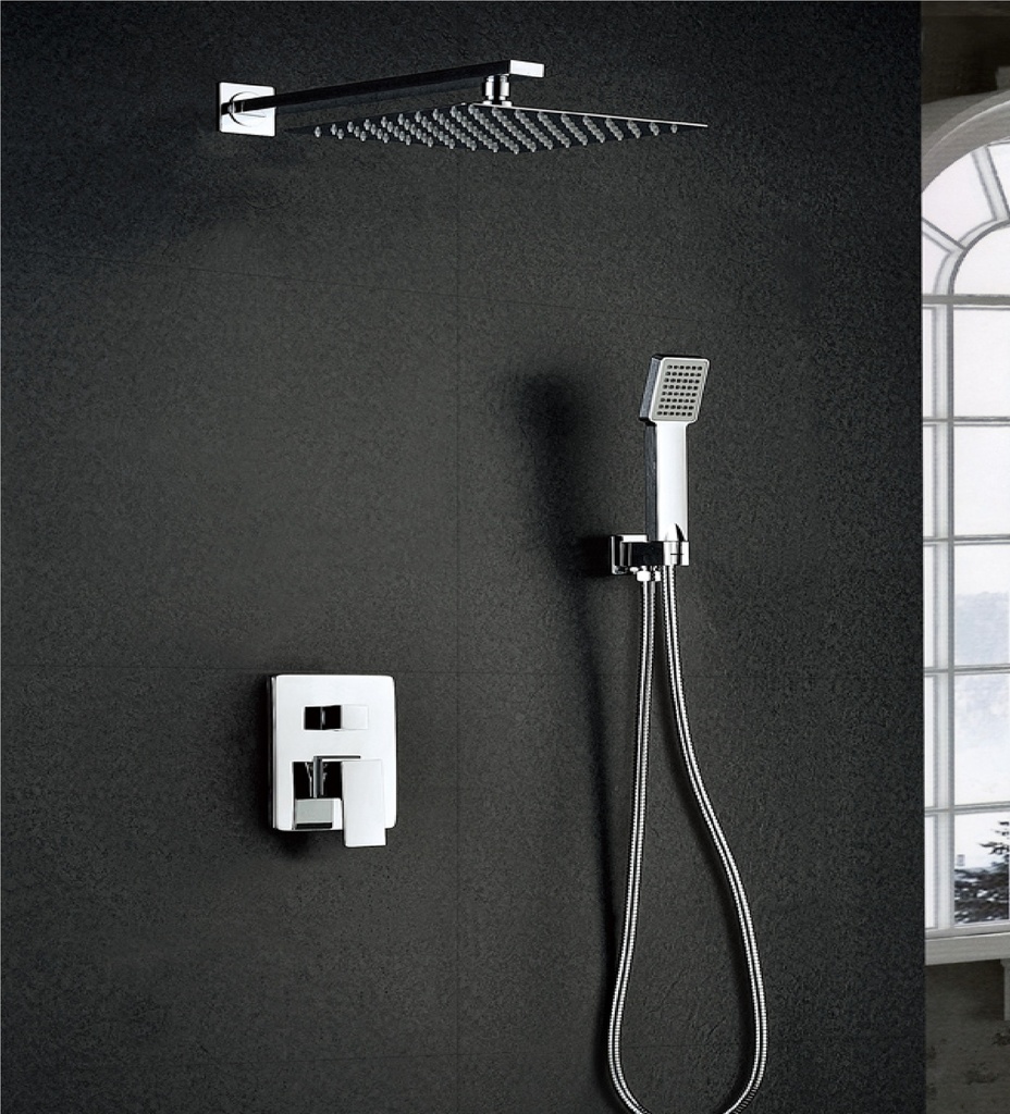 KIT / CONJUNTO DE DUCHA MONOMANDO EMPOTRADO SERIE DUBLIN CROMADO REF. GPE006 MARCA IMEX